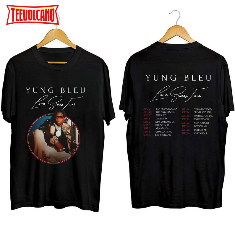 Yung Bleu Love Scars Tour 2023 Shirt, Yung Bleu Fan Unisex T Shirt Sweatshirt