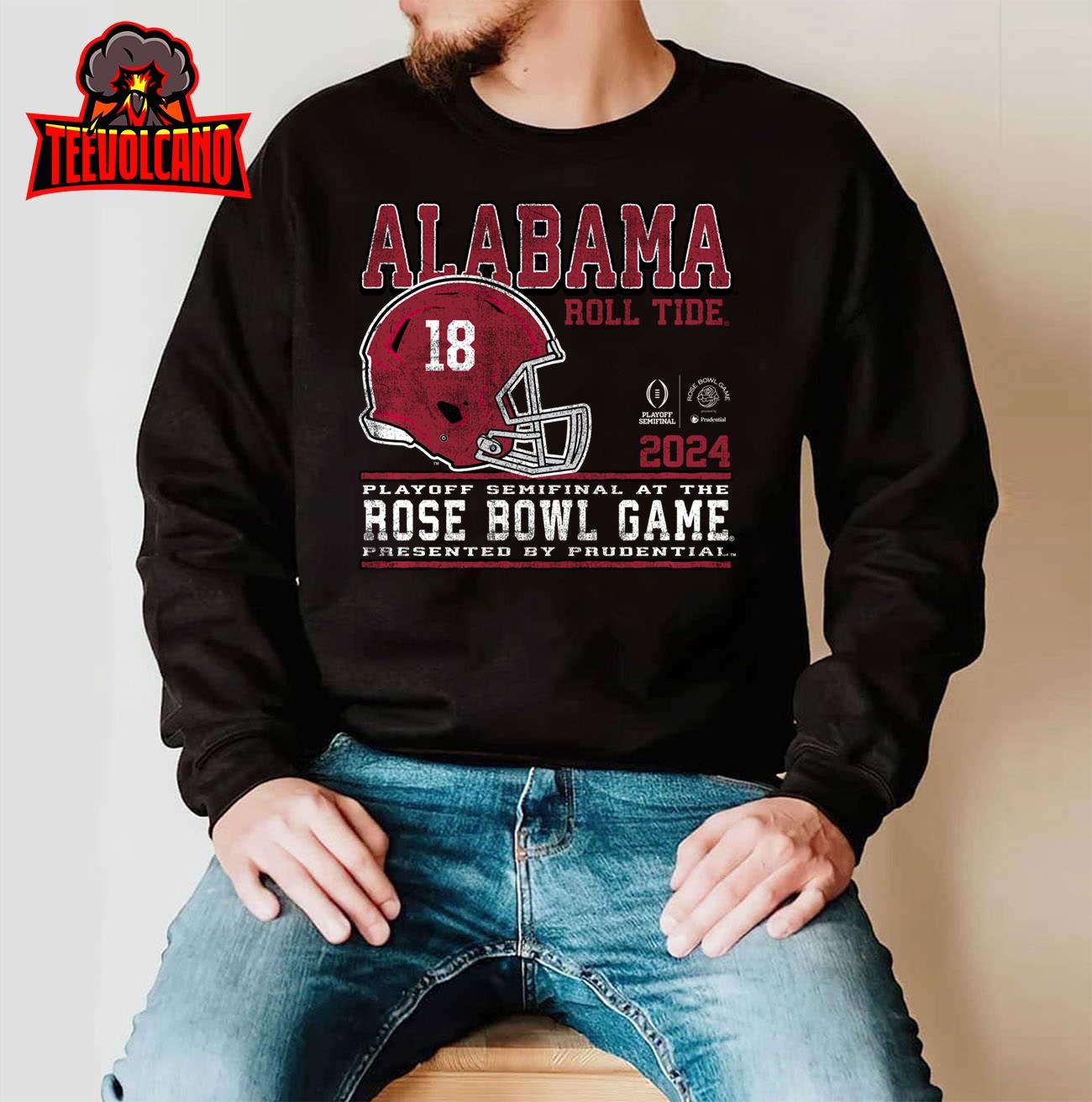 Alabama Crimson Tide Rose Bowl 2023-2024 CFP Semi Retro Gray Sweatshirt