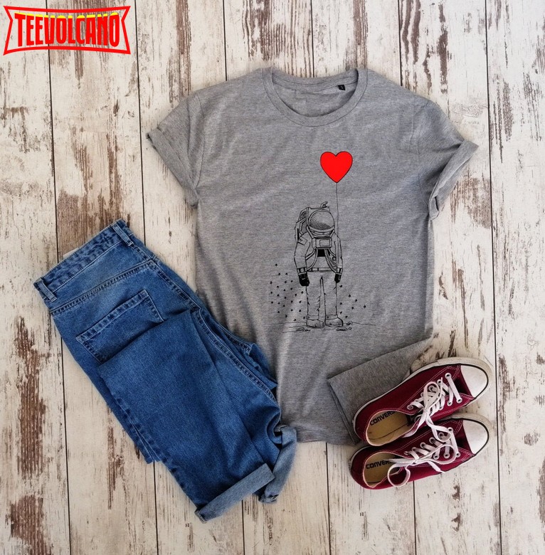 Astronaut T-Shirt, Love Shirt, Cosmonaut T-Shirt, Hand Drawn T-Shirt