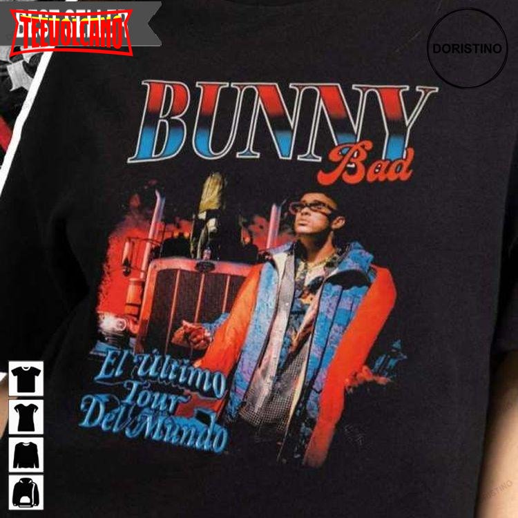 Bad Bunny Tour Vintage Graphic Limited Trending T Shirt