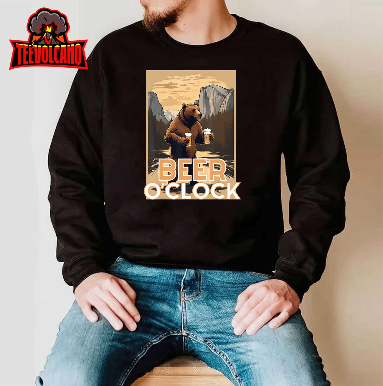 Beer O’Clock Bear Design T-Shirt