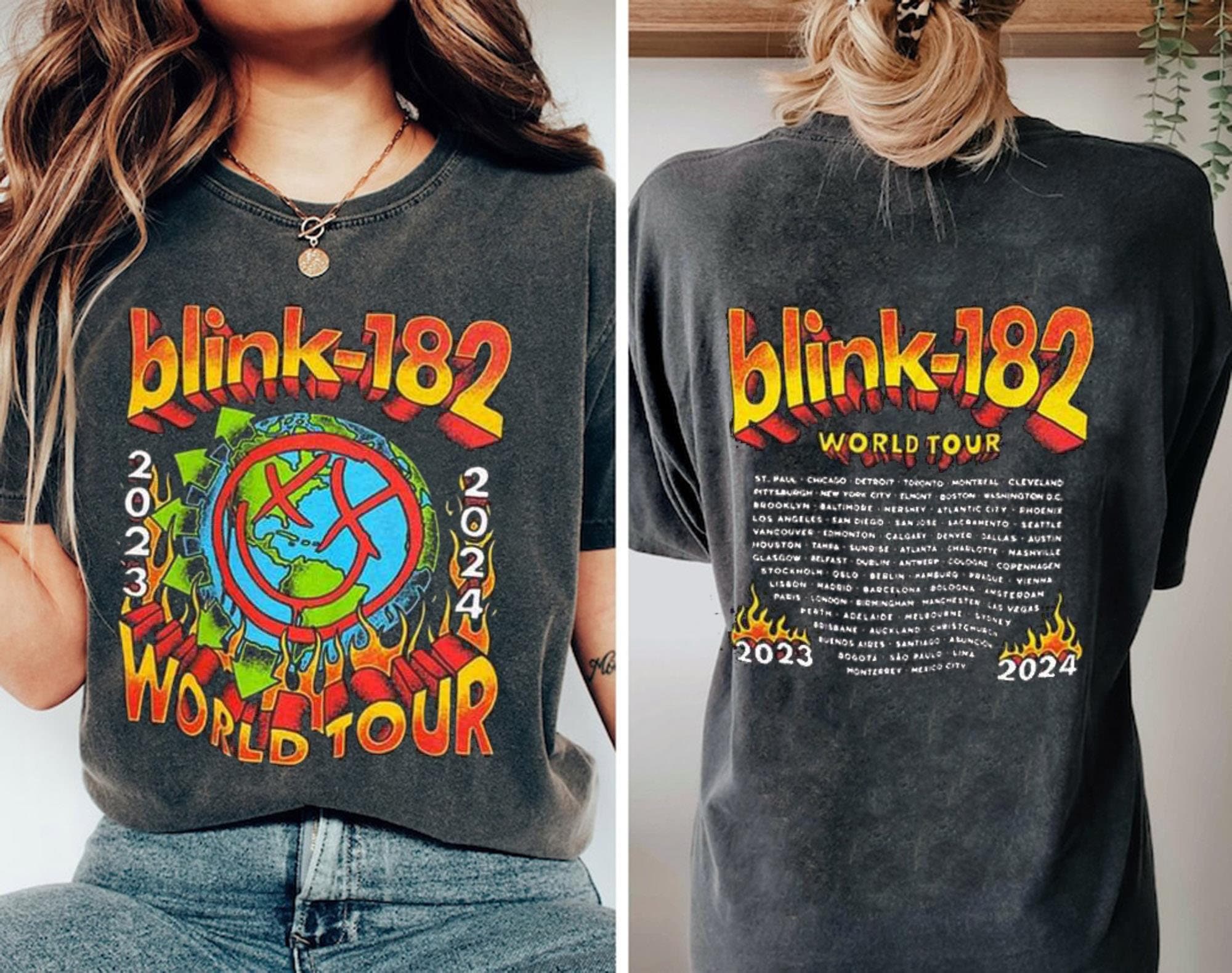 Blink 182 The World Tour 2023-2024 2 Sides Unisex Sweatshirt