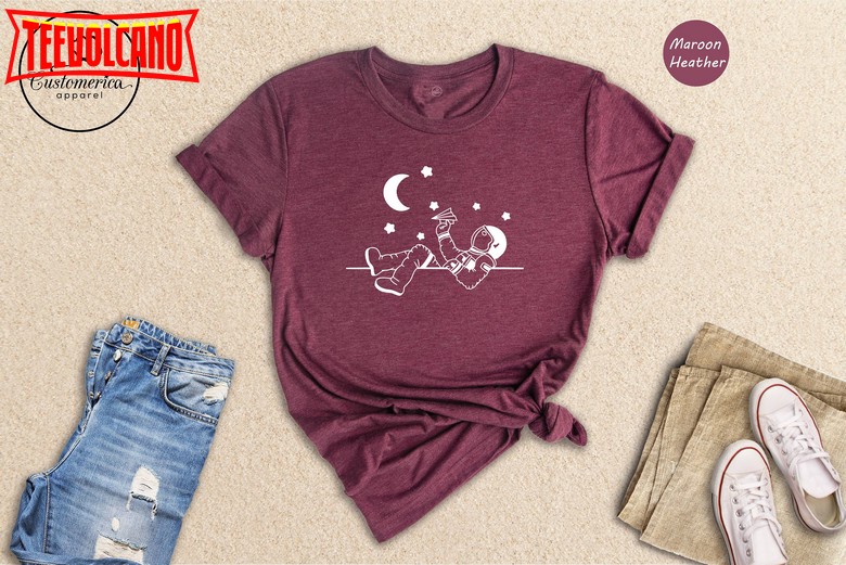 Cute Astronaut Shirt, Spaceman T-Shirt, Astronaut with Moon Shirt