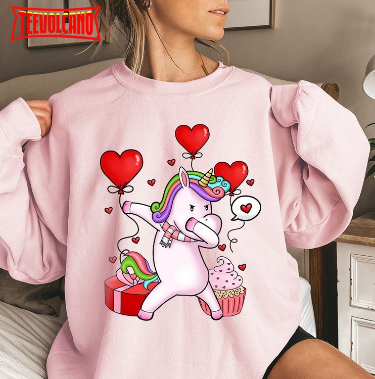 Cute Unicorn Sweatshirt, Unicorn Valentine’s Day Shirt