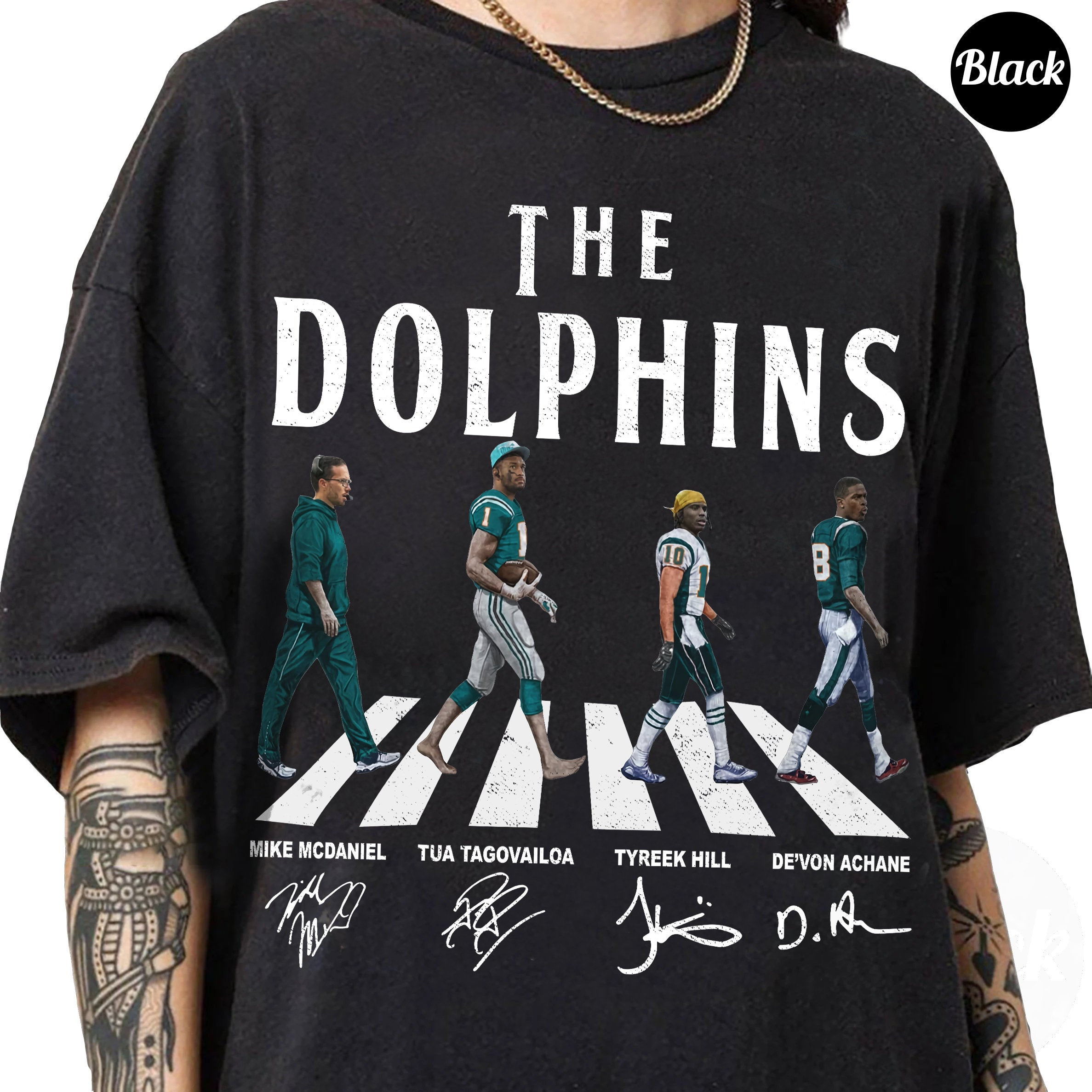 Dolphins Walking Abbey Road Signatures Football Vintage Unisex Sweatshirt