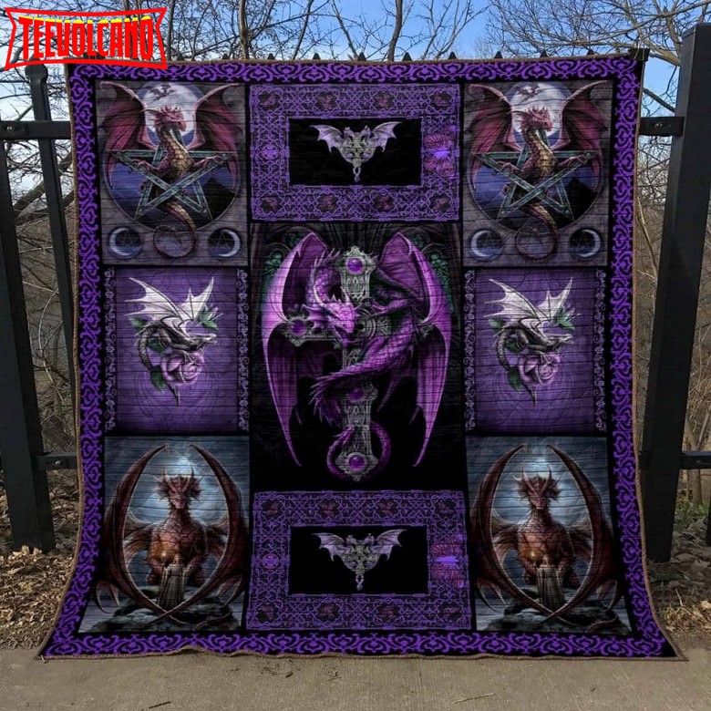 Dragon And Cross 3D Quilt Blanket