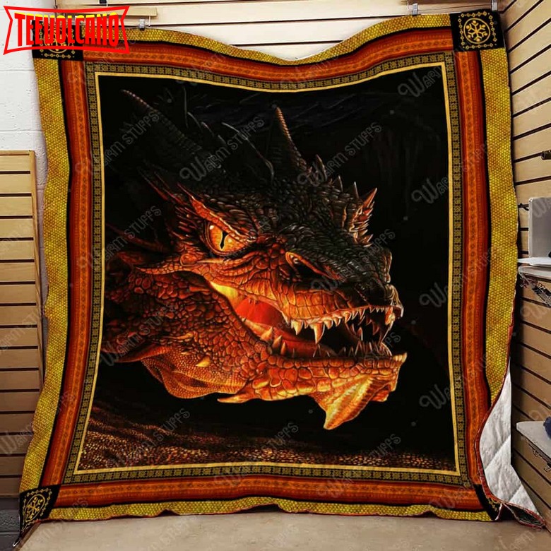 Dragon Face 3D Customized Quilt Blanket