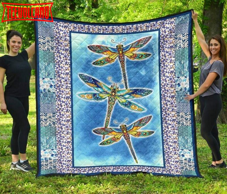 Dragon Fly Blue Sky Above 3D Quilt Blanket