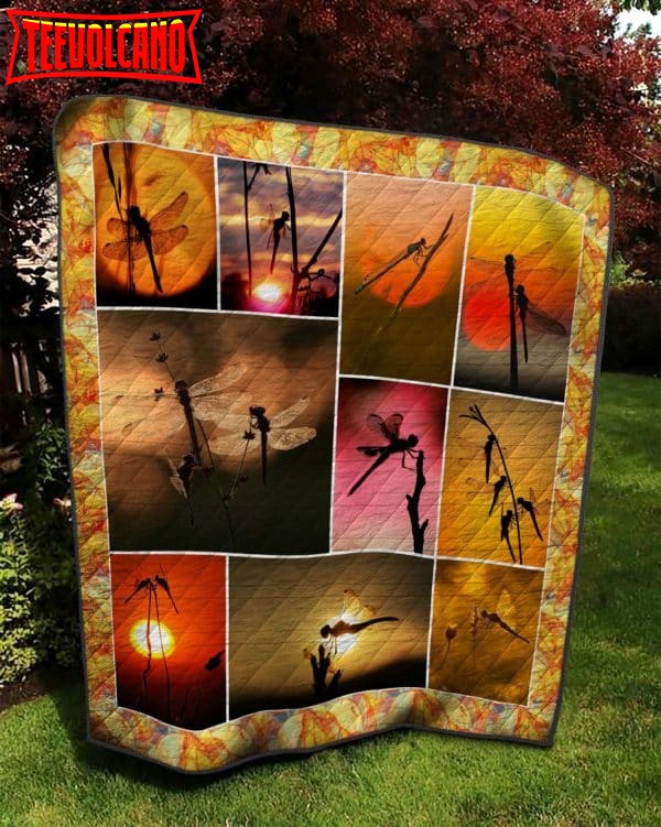 Dragonfly Blowing In The Wind Christmas Gift 3D Quilt Blanket