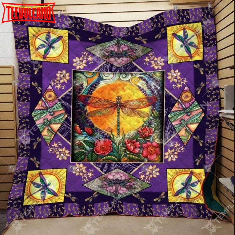 Dragonfly Born To Fly 3D Quilt Blanket