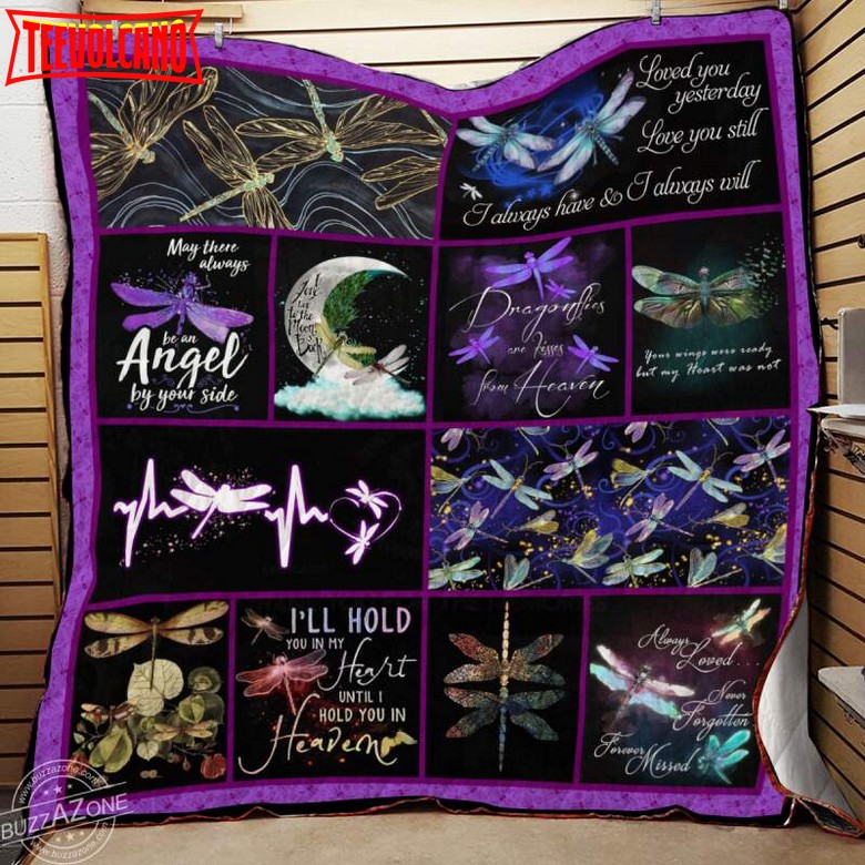 Dragonfly Collection Kisses From Heaven 3D Quilt Blanket