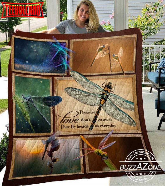 Dragonfly Fly Beside Us Christmas Gift 3D Quilt Blanket