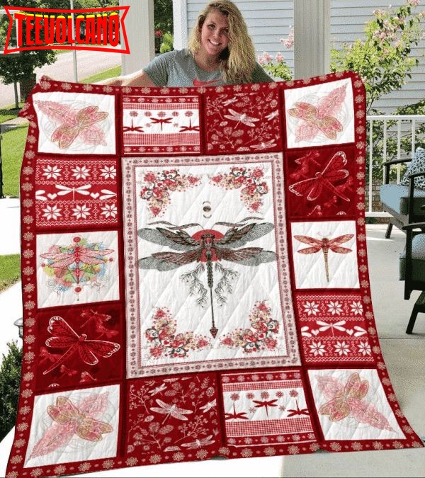 Dragonfly Fly Higher 3D Quilt Blanket