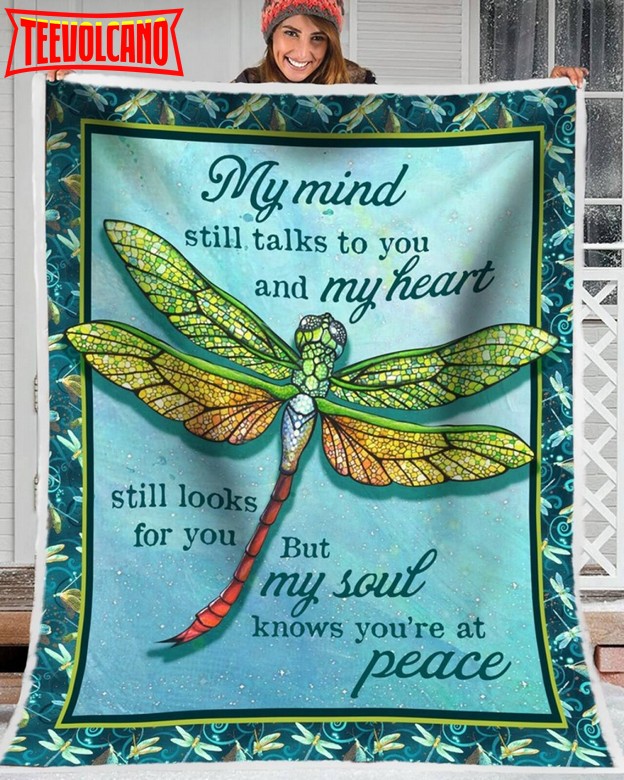 Dragonfly Green At Peace Christmas Gift 3D Quilt Blanket