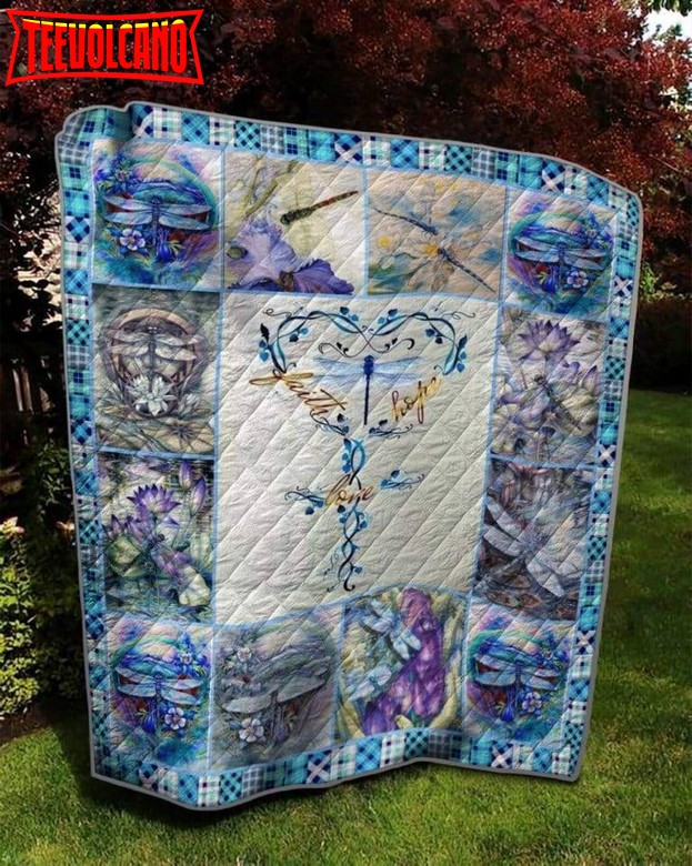 Dragonfly Hope 3D Customized Quilt Blanket