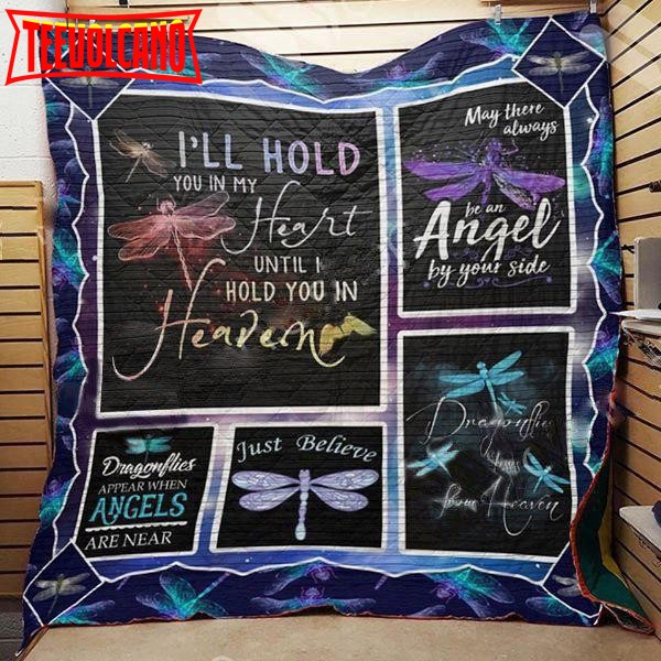 Dragonfly I’Ll Hold You My Heart Christmas Gift 3D Quilt Blanket