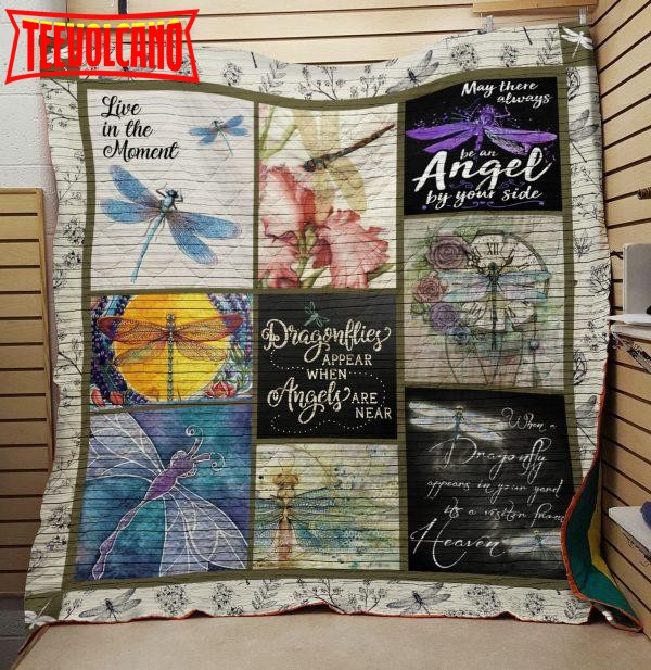 Dragonfly Live In The Moment 3D Customized Quilt Blanket