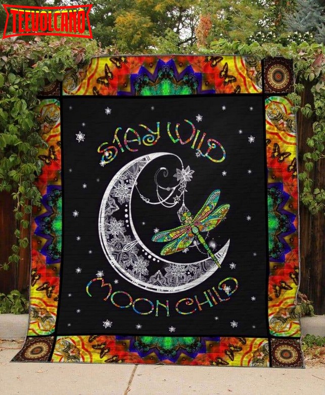 Dragonfly Moon 3D Customized Quilt Blanket