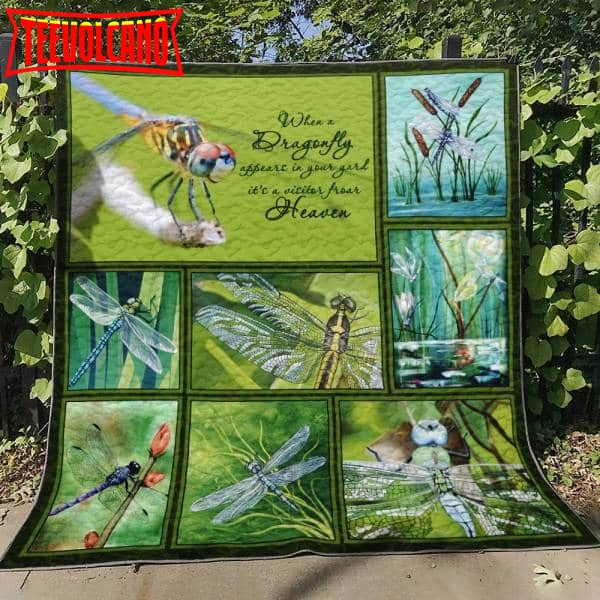 Dragonfly Smile Flower Christmas Gift 3D Quilt Blanket