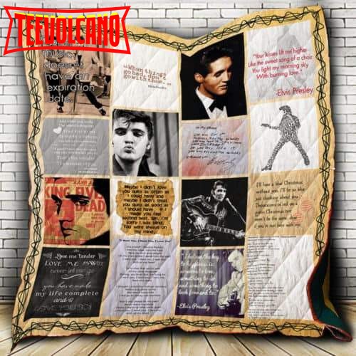 Elvis Presley Lyrics Customize Quilt Blanket