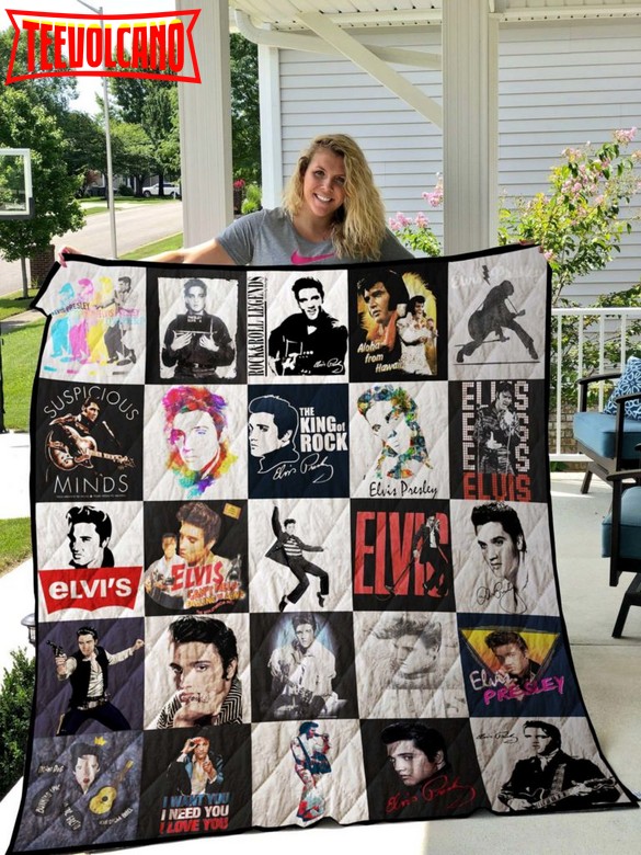 Elvis Presley Tshirt 3D Customized Quilt Blanket