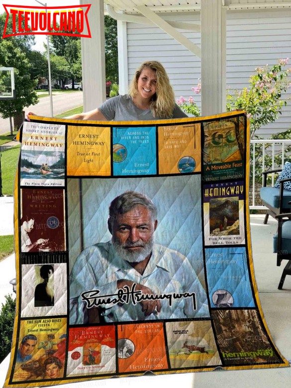 Ernest Hemingway 3D Quilt Blanket