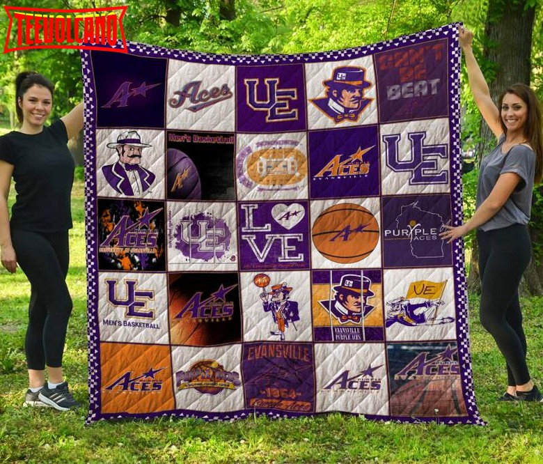 Evansville Purple Aces 3D Customized Quilt Blanket