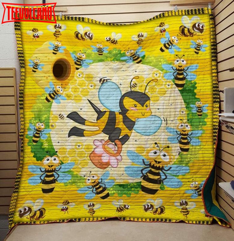 Family Bee Flower 3D Customized Quilt Blanket