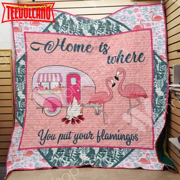 Family Flamingo 3D Customized Quilt Blanket