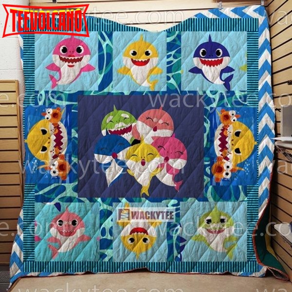 Family Shark 3D Customized Quilt Blanket