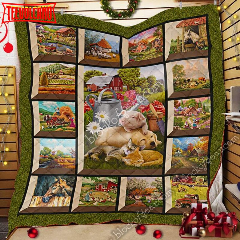 Farm 3D  Quilt Blanket