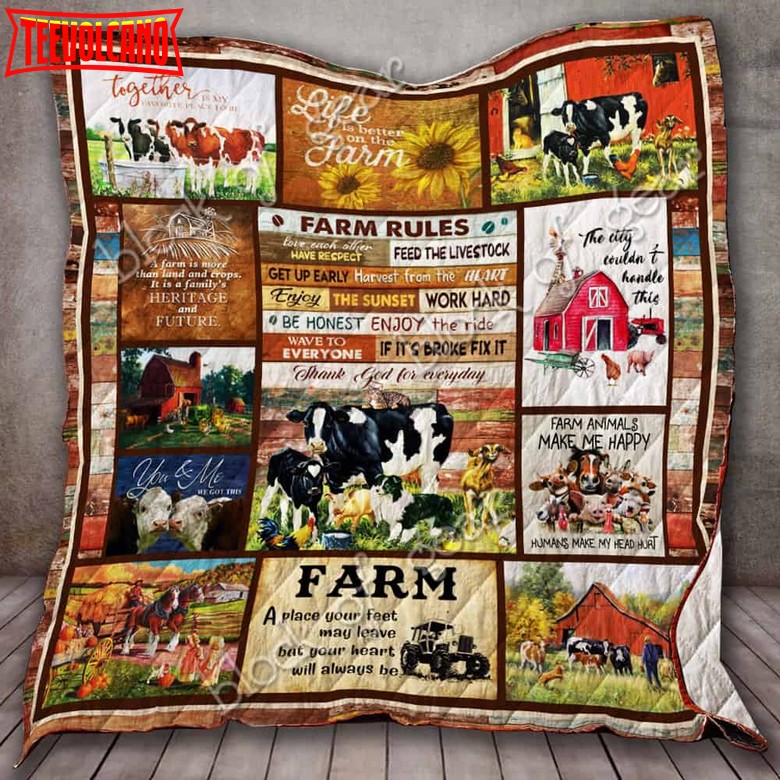 Farm Rules 3D Quilt Blanket