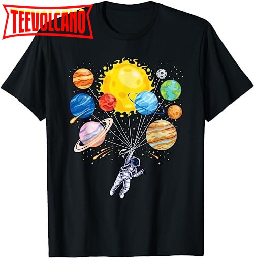 Funny Astronaut Space Balloon Planet Science Solar System T-Shirt