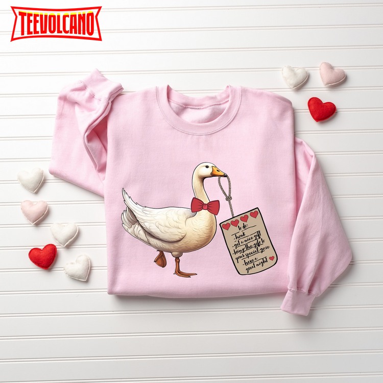 Goose Sweatshirt, Cute Valentines Shirt, Funny Goose Shirt