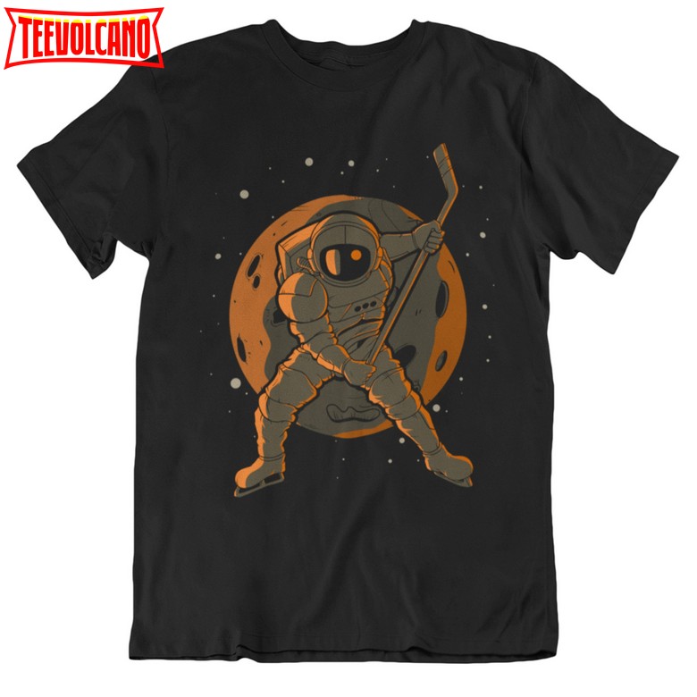 Hockey Astronaut Outer Space Spaceman T-Shirt