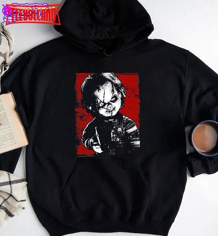 Horror Thriller Child’s Play Chucky Distressed Portrait Vintage Sweatshirt