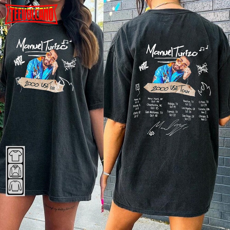 Manuel Turizo 2000 USA Tour 90s Music Shirt 2 Sides, Vintage Y2K Sweatshirt