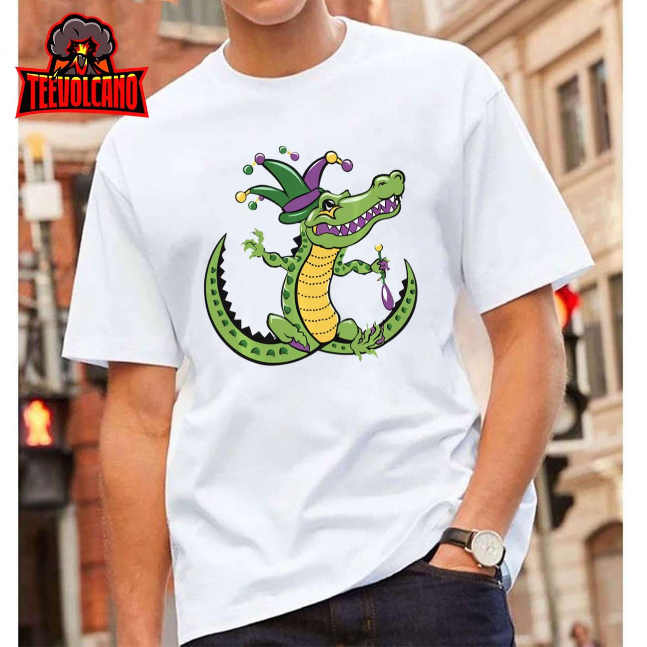 Mardi Gras Alligator Festive Gator Jester New Orleans Party Sweatshirt