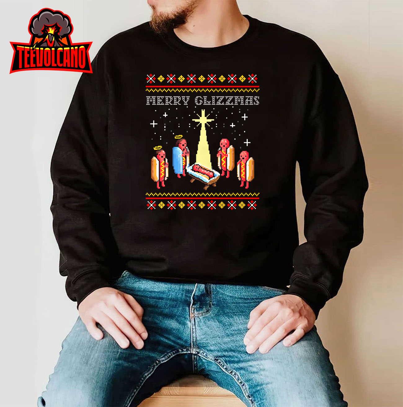 Merry Glizzmas Tacky Funny Merry Christmas Hot Dogs Sweatshirt