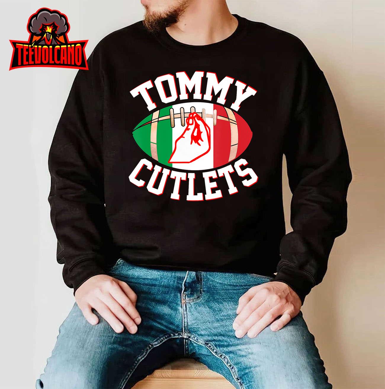 NY Italian Hand Gesture Tommy Cutlets Football Quarterback T-Shirt