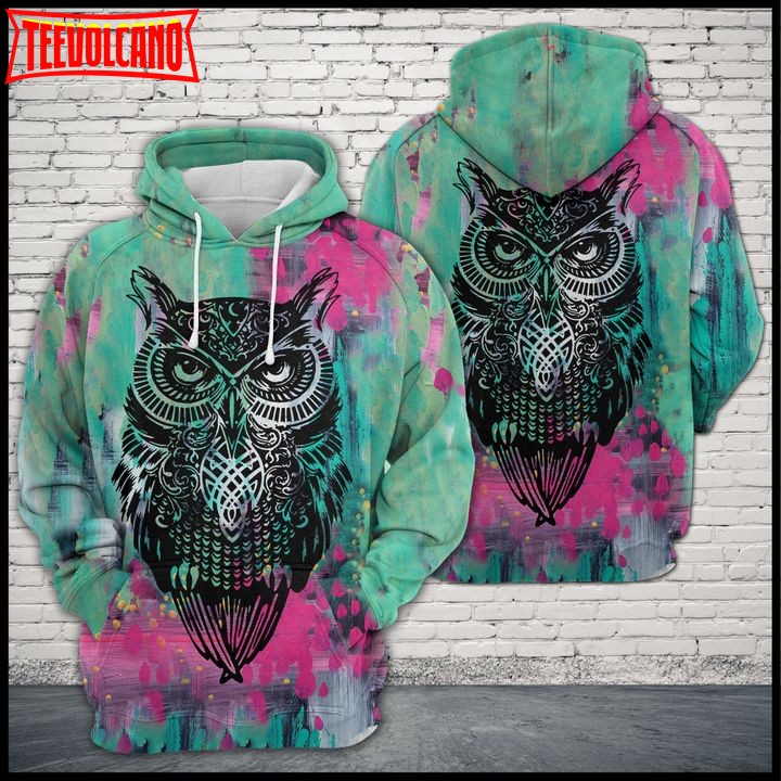 Owl Colorful 3D Printed Hoodie