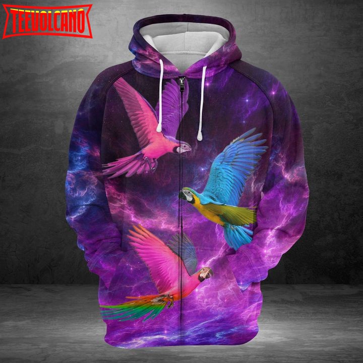 Parrot Purple Sky 3D Printed Hoodie