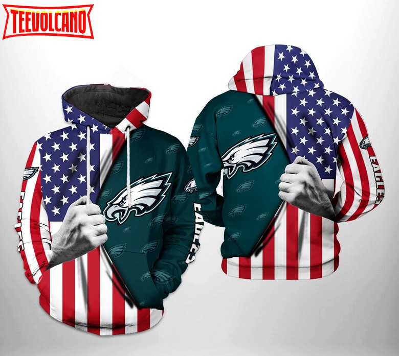 Philadelphia Eagles NFL US Flag Team 3D Printed Hoodie