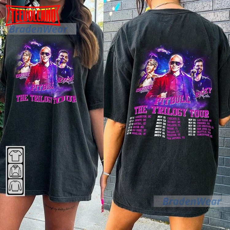 Pitbull The Trilogy World Tour 2023 90s Rap Shirt 2 Sides,