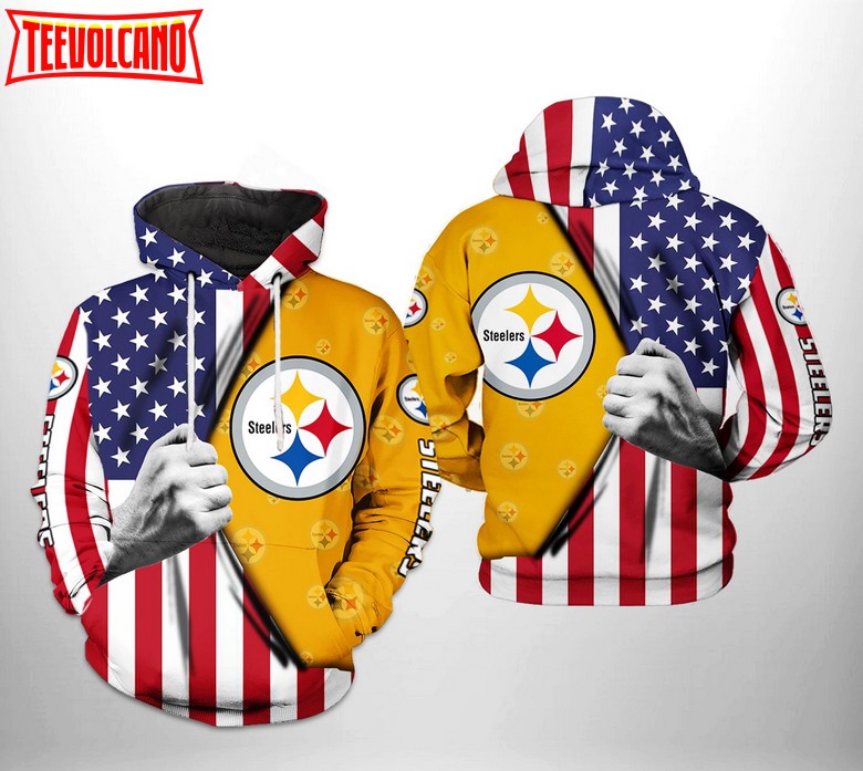 Pittsburgh Steelers NFL US Flag Team 3D Printed Hoodie