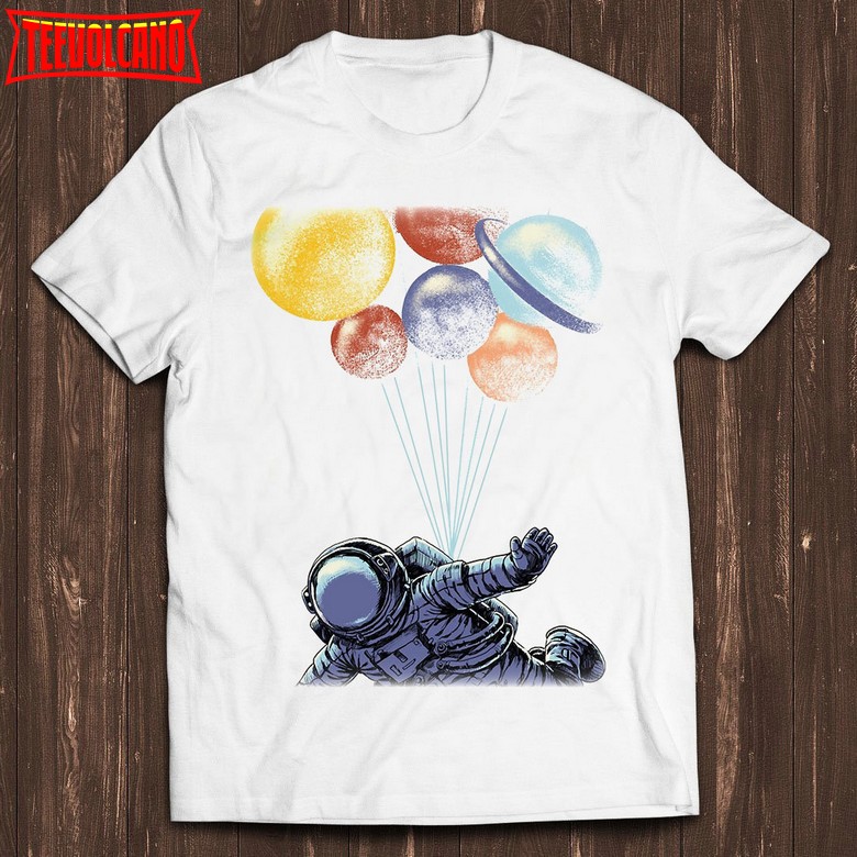 Planets Astronaut Balloons Space Travel Meme Funny Top Style Unisex T Shirt