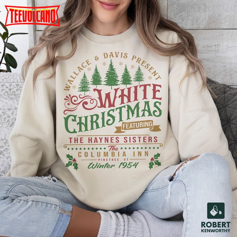 Retro White Christmas Movie Sweatshirt, Haynes Sisters Crewneck Sweatshirt