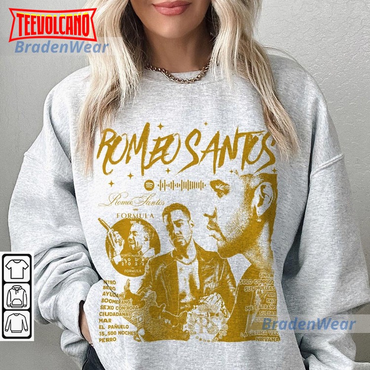 Romeo Santos Formula Vol.3 Album 90s Shirt, Bootleg Music USA Tour 2023 Hoodie