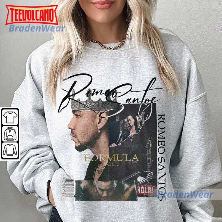 Romeo Santos Formula Vol.3 Album 90s Shirt, Collage Music USA Tour 2023 Hoodie