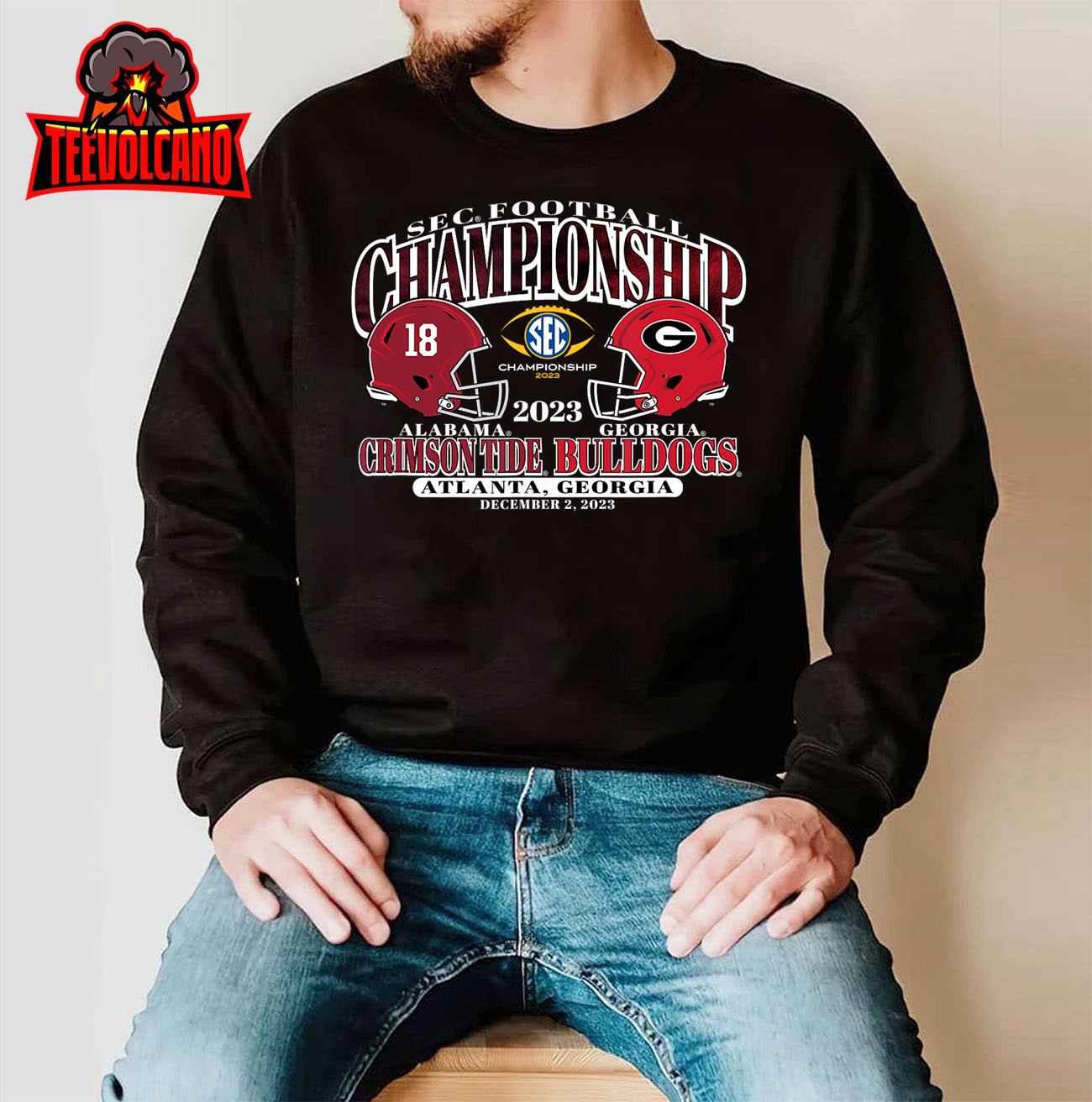 SEC Championship 2023 Alabama v Georgia Football Black T-Shirt Sweatshirt